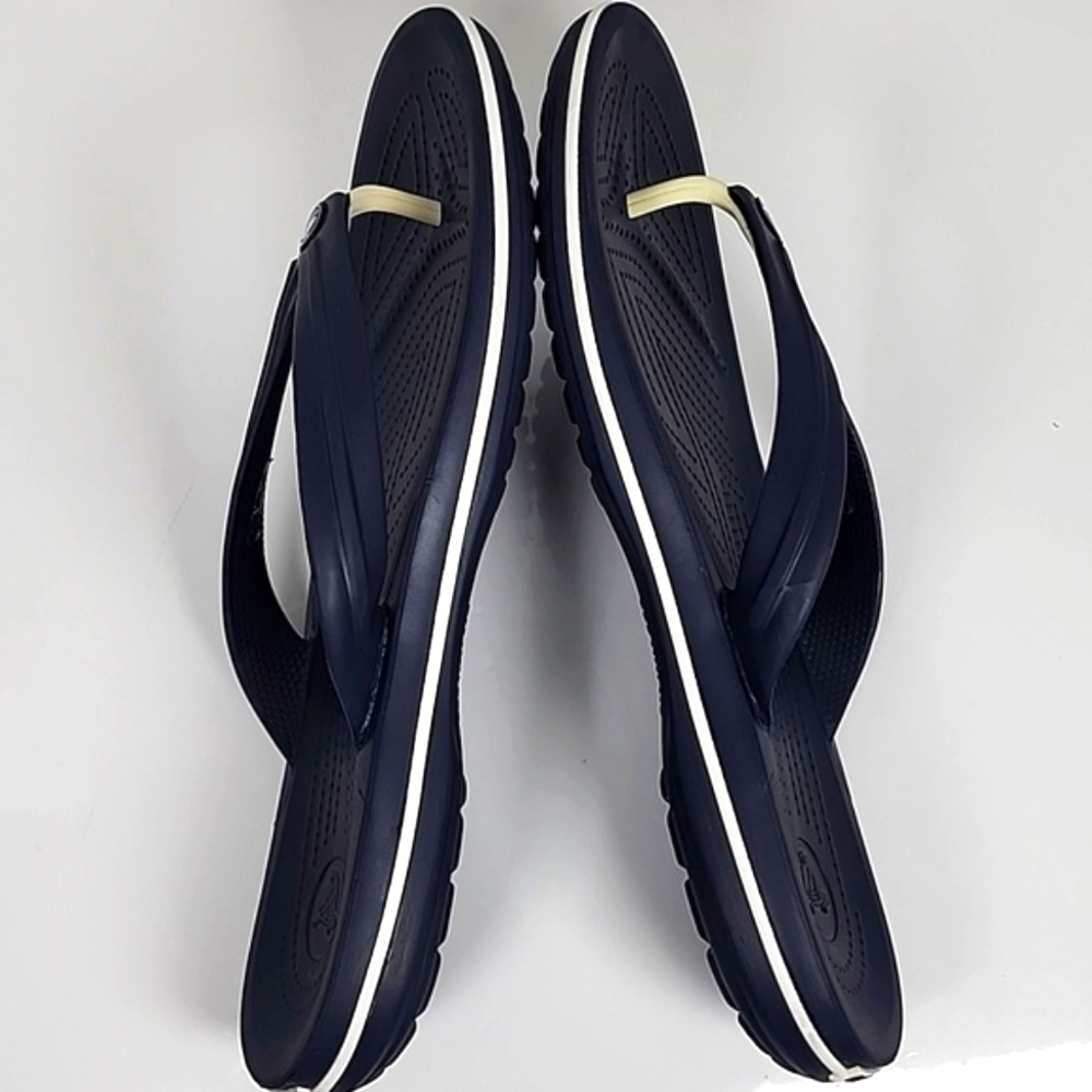 Crocs  Men Crocband  Navy Blue Flip Flops Sandal Size 11 - Picture 10 of 13
